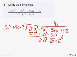 Long Division Of Cubic By Quadratic