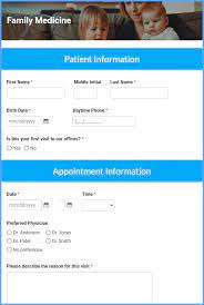 doctor appointment form template formsite