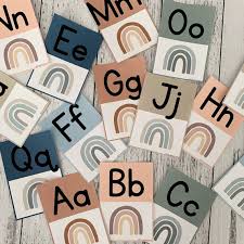 Boho Rainbow Alphabet Posters Editable