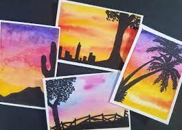 How To Paint A Watercolor Sunset For