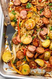 sheet pan sausage and potatoes with