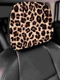 1pc Leopard Print Car Seat Headrest