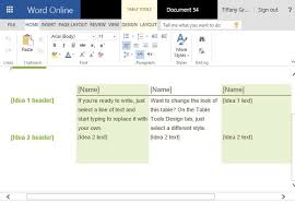 Idea Planner Template For Microsoft Word With Tables