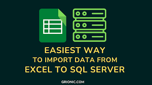 to import data from excel to sql server