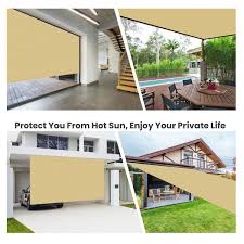 Bigroof 6 Ft X 16 Ft 90 Shade Fabric Sun Shade Cloth Privacy Screen For Outdoor Patio Garden Pergola Cover Canopy Beige