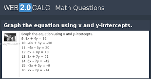 Equation Using X And Y Intercepts