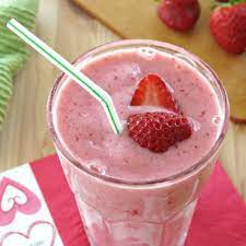 simple strawberry smoothie with yogurt