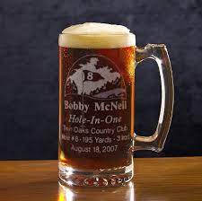 Personalized Hole In One Beer Mug The