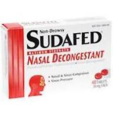 sudafed 30mg 48 tablets package