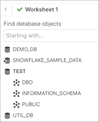 snowflake database schema and tables