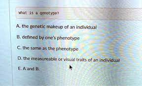 solved what is a genotype a the