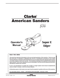 clarke super e edger operator s manual