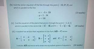 Find The Vector Equation Of The Line
