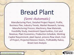 Bread Plant Semi Automatic Manufacturing Plant Detailed Project Report Business Plan