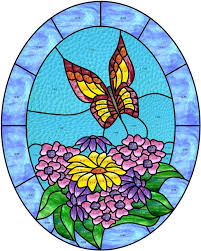 2nd Flowers And Erfly Stained Glass