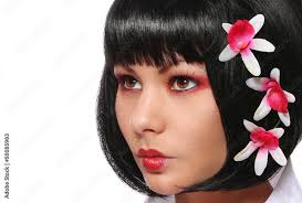 geisha makeup beautiful with red