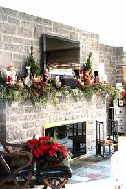 mantel with a tv above