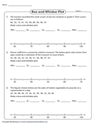 First, you have to put the data set in order from greatest to least or from. Box And Whisker Plot Worksheets