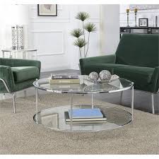 Royal Crest Round Glass Coffee Table