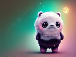 cute panda cartoon mascot with colorful