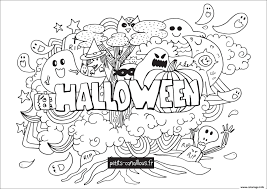 Coloriage Halloween Doodle Dessin Halloween à imprimer