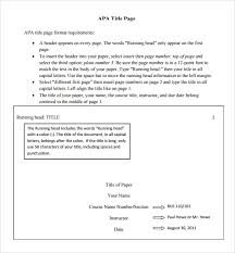 Cover Page for APA Research Paper Example