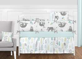Grey Sloth 9 Piece Crib Bedding Collection