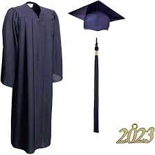GraduationSource - Adult Matte Graduation Gown, Cap, Tassel Set | Graduation Cap And Gown 2023 | Unisex Adult Graduation Robe, Navy Blue, 45 (5'0" - 5'2") : Amazon.ca: Clothing, Shoes & Accessories
