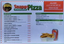 menu at snappy tomato pizza