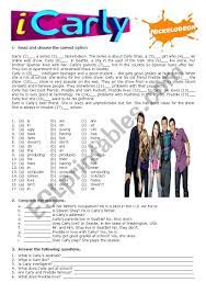 · 2 when carly and spencer get back . Icarly Esl Worksheet By Cris M