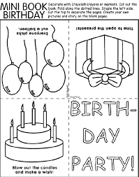 Color pictures of piñatas, birthday cakes, balloons, presents and more! Birthday Party Mini Book Coloring Page Crayola Com