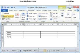 Rows Columns In Word 2010