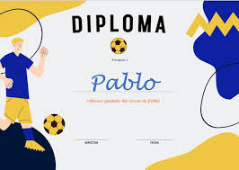 diplomas de fútbol diplomas gratis