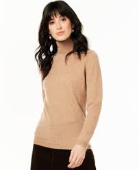 Most turtlenecks are quite long so you can tuck them in without them coming out. Charter Club Cashmere Turtleneck Sweater In Heather Camel Modesens