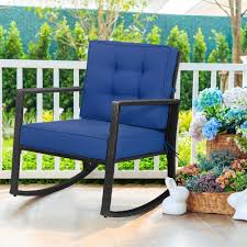 Gymax Outdoor Wicker Rocking Chair