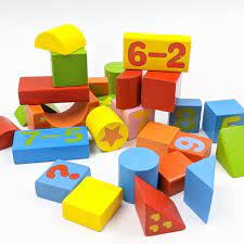 Bộ đồ chơi xếp hình khối gỗ toán học và tranh giấy xếp hình cho bé