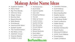 best catchy makeup artist name ideas