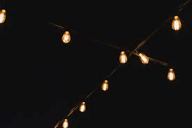 light bulb decor in outdoor party