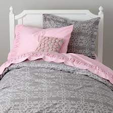 loop bedding grey kids bedding pink