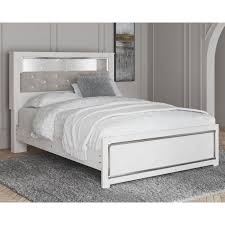 altyra queen panel bookcase bed white