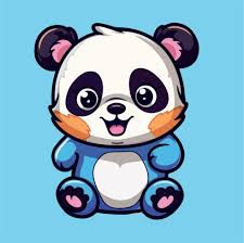 cute panda drawing kawaii funny vector