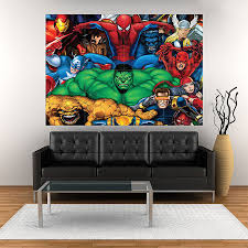 marvel heroes block giant wall art poster