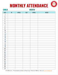 Himama Daycare Sign In Sheet Template Child Care Attendance Form