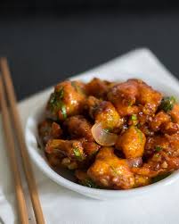 vegan gobi manchurian deep fried cauliflower sautéed in chinese sauce chinese indian