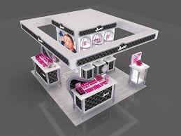 modern makeup kiosk with cosmetic