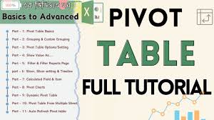 excel pivot table full tutorial এক