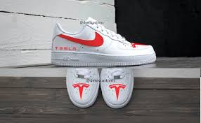 Tesla X Nike Air Force 1 Low White Sneakers