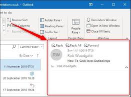 customize the reading pane in outlook