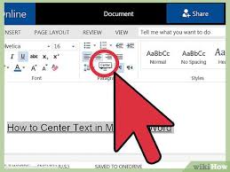 how to center text in microsoft word