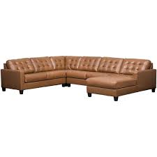 4pc italian leather sectional with raf